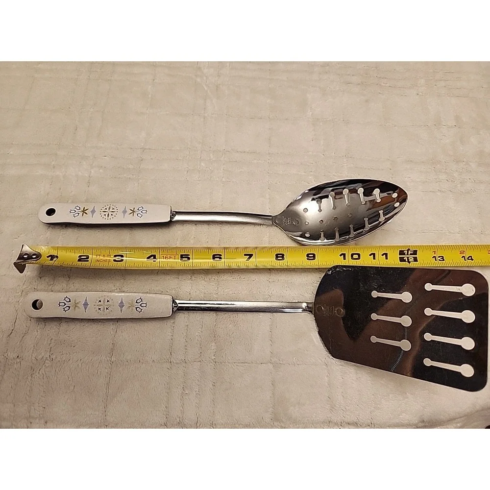 Ekco Slotted Spatula Spoon Stainless Tulip Design Vintage Kitchen‎ Utensil Lot 2